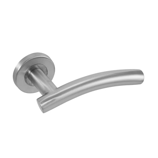 Frisco Eclipse Arched Lever Sprung Rose 52 x 8mm Satin Stainless Steel