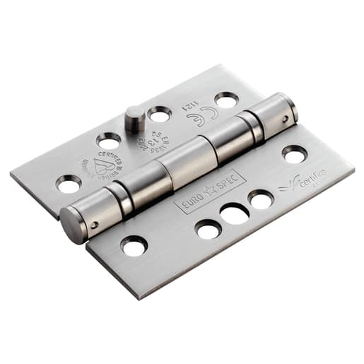 Eurospec Enduro Grade 13 Ball Bearing Security Hinge 102 x 76mm Satin Stainless Steel