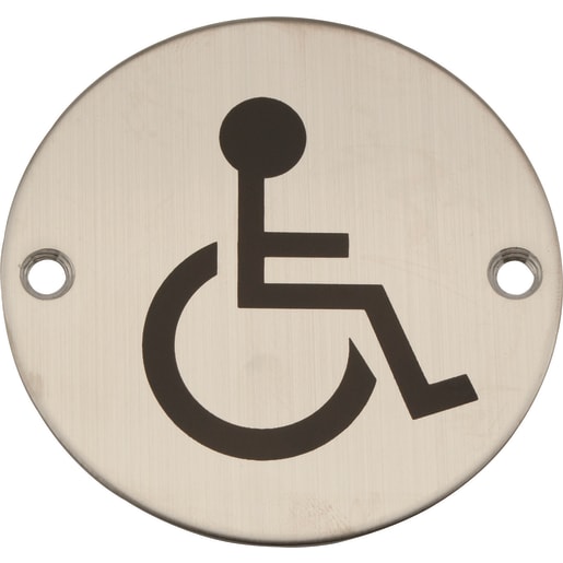 Frisco Disabled Symbol FD60 75mm Satin Stainless Steel