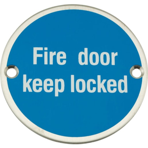 Frisco Fire Door Keep Locked Symbol 75mm Diameter FD60