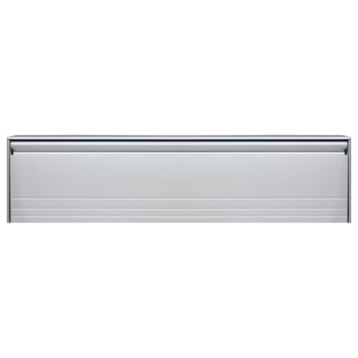 300mm Letterplate Metal Anti Vandal 40-80mm - Silver Flap/Silver Frame