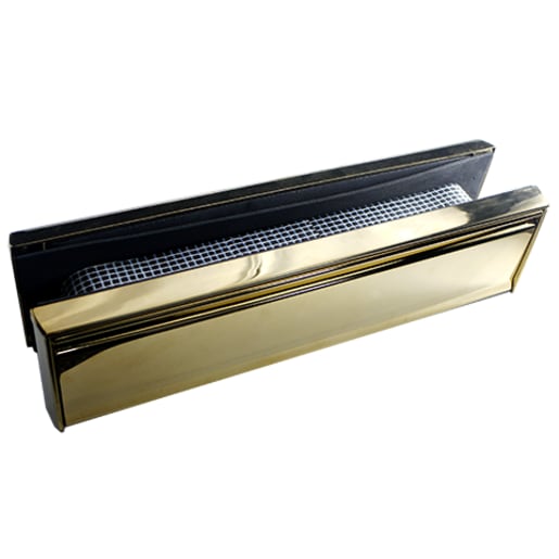 300mm Firecheck Metal 60min Fire Rated Letterplate - Gold on Gold