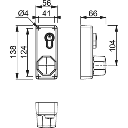 ARRONE Outside Access Device with Octagonal Knob AR885K-SE