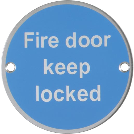 ARRONE 'Fire Door Keep Locked' Stainless Steel Information Sign AR901-SSS
