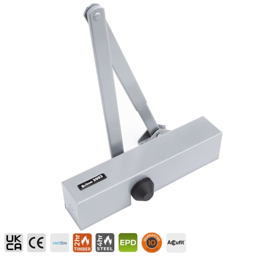 Briton 2003 Overhead Fire Door Closer - Silver