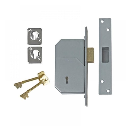 Union 3G110 C-Series 5 Detainer Mortice Deadlock 73mm Satin Chrome