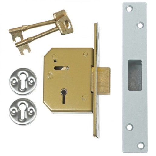 Union 3G115 C-Series 5 Lever Mortice Deadlock 67mm Satin Chrome