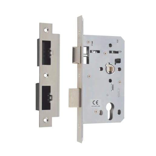 HD72 CE DIN Euro Profile Sashlock Radius for end 60mm Backset Stainless Steel