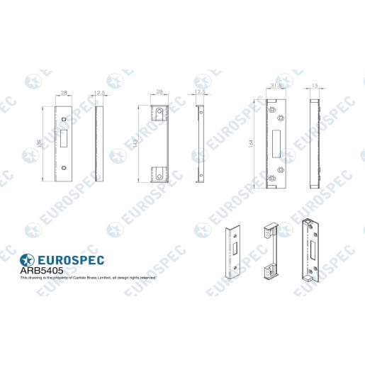 Eurospec Easi-T Rebate Set Cylinder Deadlock 13mm Sat Stainless Steel