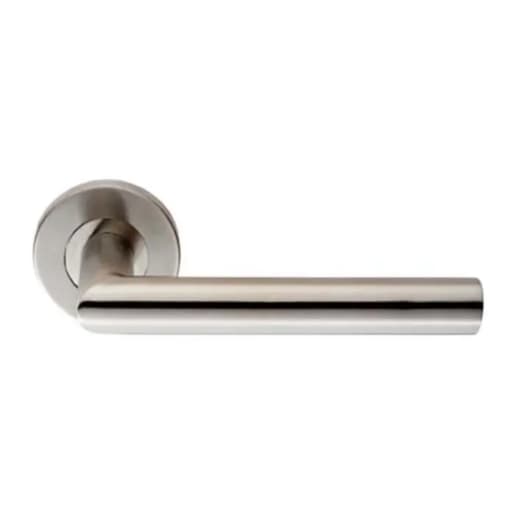 Eurospec Mitred Round Bar Lever Sprung Rose Satin Stainless Steel