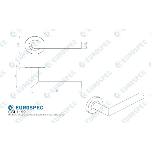 Eurospec Mitred Round Bar Lever Sprung Rose Satin Stainless Steel