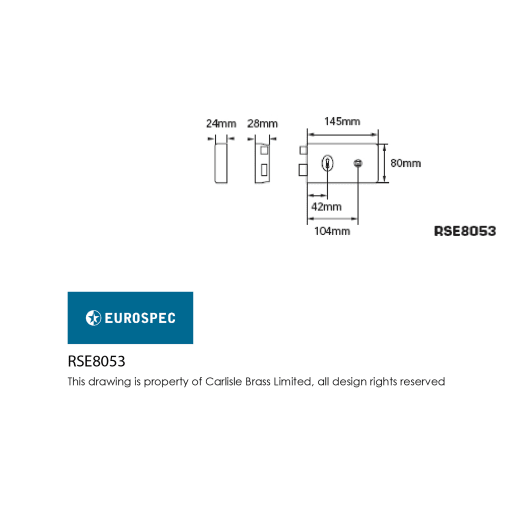 Eurospec Traditional Rim Lock 140 x 76mm Black