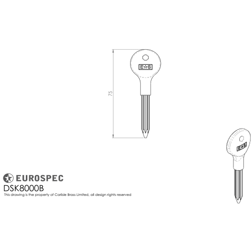 Eurospec Door Security Bolt Key 35mm Blue