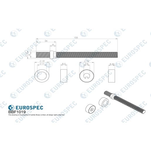 Eurospec Back To Back Fixing Pack for Pull Handles Satin Stainless Steel