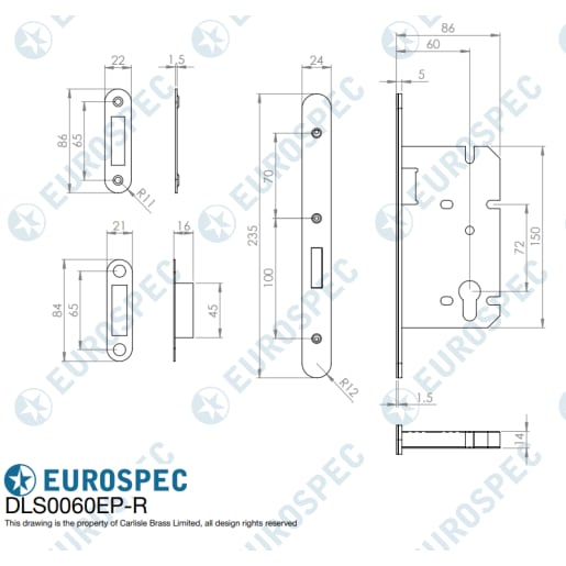 Eurospec Cranked Barrel Bolt 200 x 38mm Satin Stainless Steel
