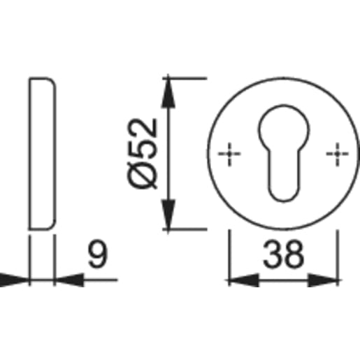 Hoppe Duraplus 42KS Escutcheon and Turn 52mm Aluminium Silver 42KS