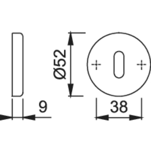 Hoppe Duraplus 42KS Lever Key Escutcheon 38 x 9 x 52mm Satin Anodised Aluminium