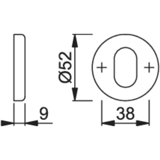 Hoppe Oval Profile Escutcheon Satin Anodised Aluminium 42KS