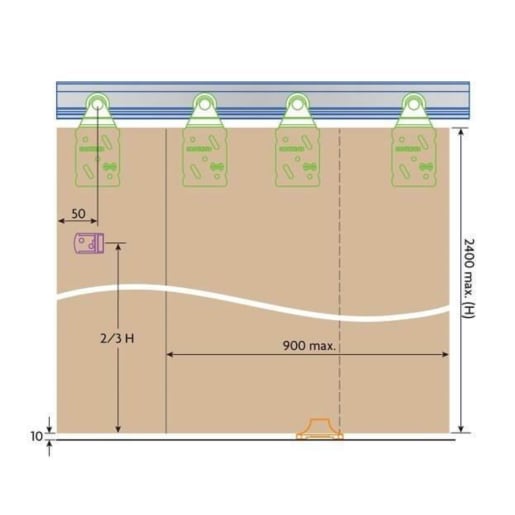 P C Henderson W12 Wardrobe Double Top Sliding Door Gear Set
