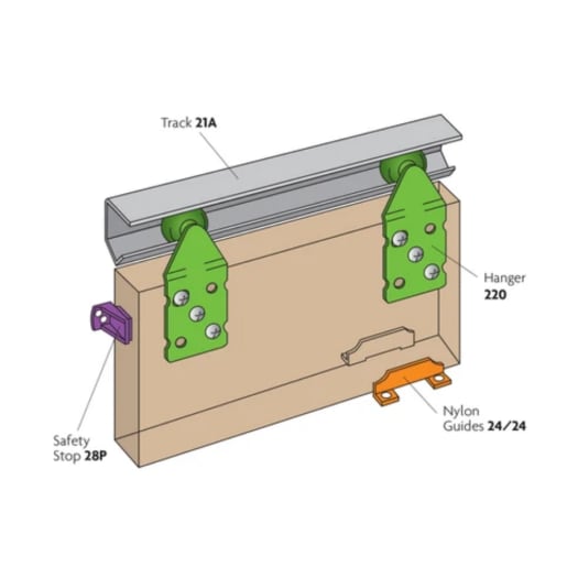 P C Henderson ST18 Wardrobe Single Top Sliding Door Gear Set