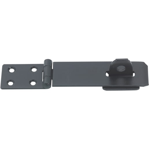 A Perry No.HS617 Safety Hasp and Staple 75mm Black