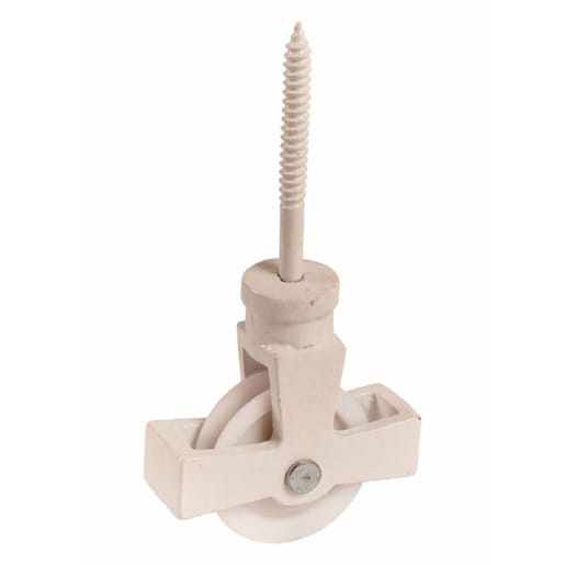 A Perry No.41 Single Screw Cast Pulley Nylon Wheel 44mm White