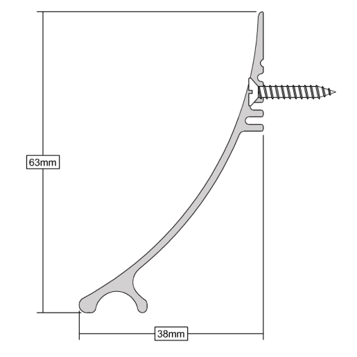 Stormguard Rain Deflector Mill Finish Aluminium 838mm x 63mm