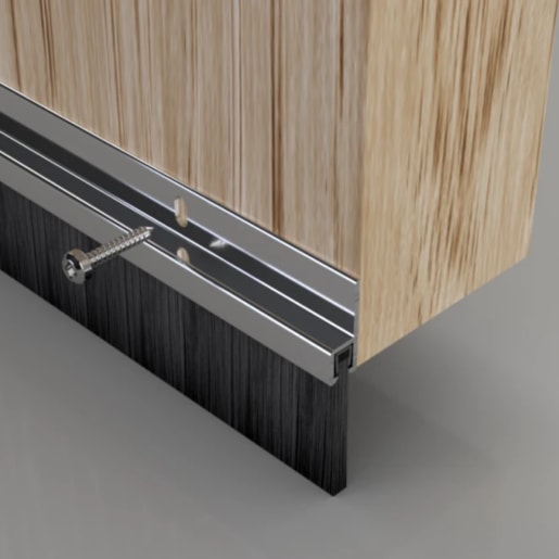 Stormguard Heavy Duty Brush Bottom Door Seal Mill Finish 838mm