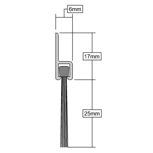 Stormguard Heavy Duty Brush Bottom Door Seal Mill Finish 914mm
