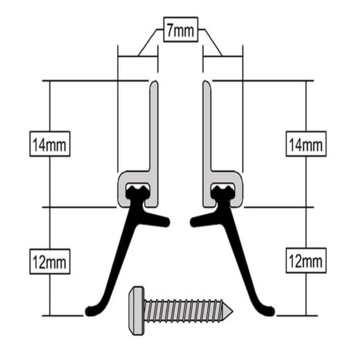Stormguard Heavy Duty Screw Fix Around Door Seal Mill Finish 2057mm