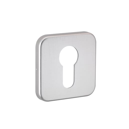 Square Euro Escutcheon Stainless Steel Effect