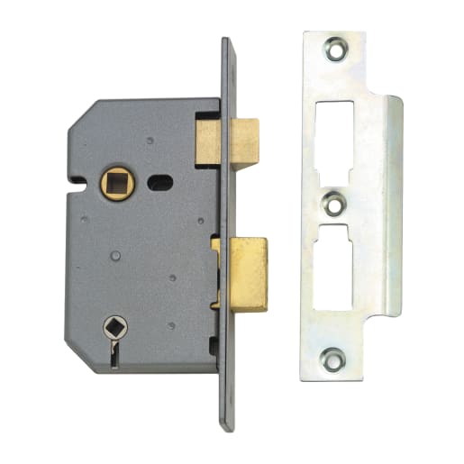 Union 2226 3 Lever Bathroom Mortice Lock 77mm Satin Chrome