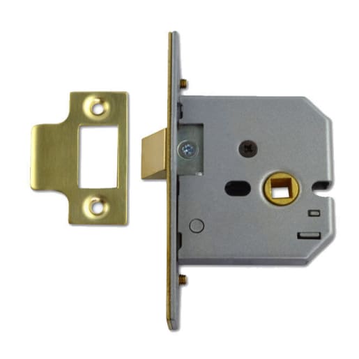 Union 2677 3 Lever Horizontal Mortice Latch 77mm Polished Brass