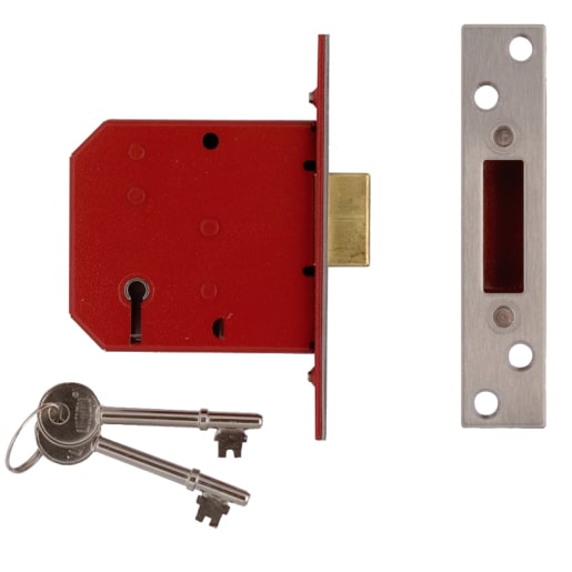 Union 2101 3 Lever Mortice Deadlock 77mm Polished Brass
