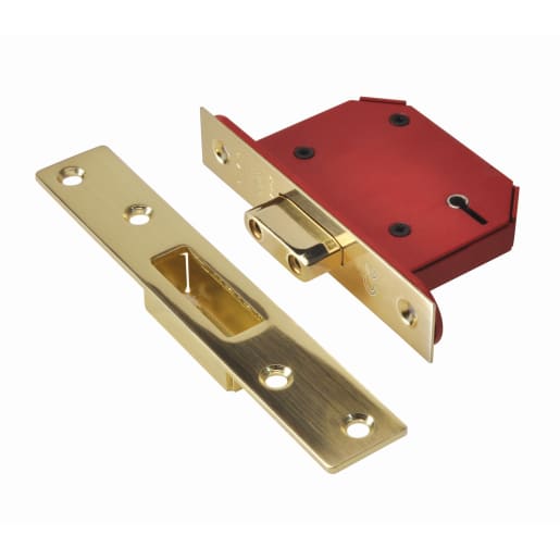 Union 2134 5 Lever Mortice Deadlock 80mm Satin Brass