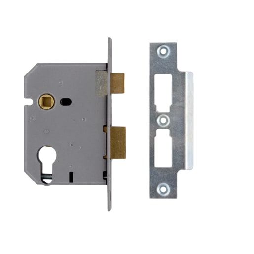 Union 2249 Euro Profile Mortice Sash Lock 77mm Satin Chrome