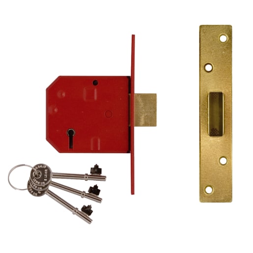 Union 2234 5 Lever Mortice Sash Lock 67mm Polished Brass