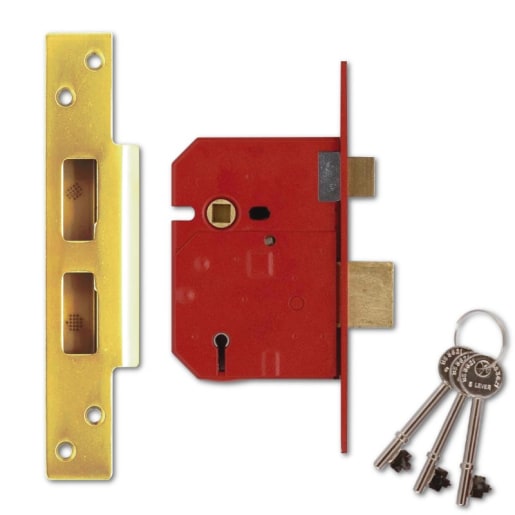 Union 2234 5 Lever Mortice Sash Lock 80mm Polished Brass