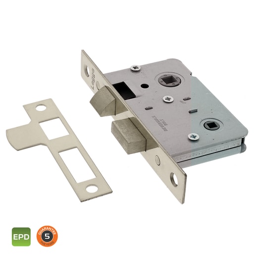 Legge B3751/3.0.NP Bathroom Mortice Lock (76mm) Nickel Plated