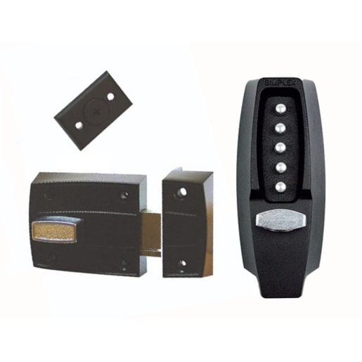 Dorma Simplex Medium Duty Pushbutton Keyless Latch Lock Black