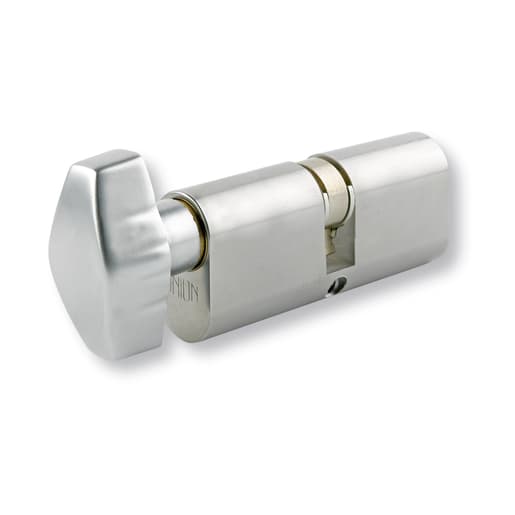 Union 2X13 Oval Profile Key & Turn Cylinder Satin Chrome