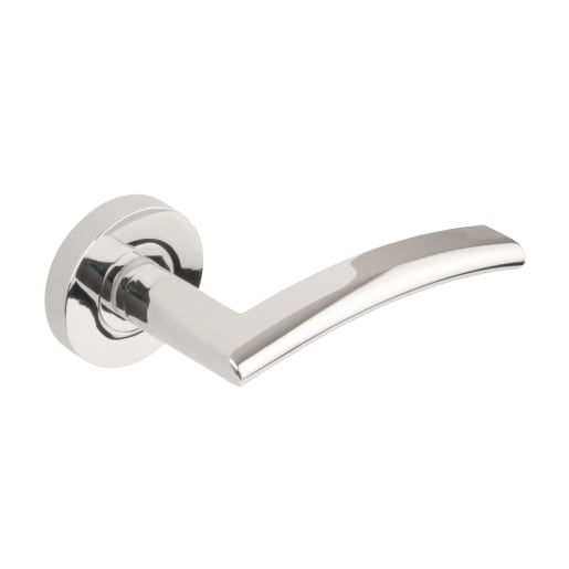 Jigtech Solar Fire Rated Lever on Rose - Polished Chrome