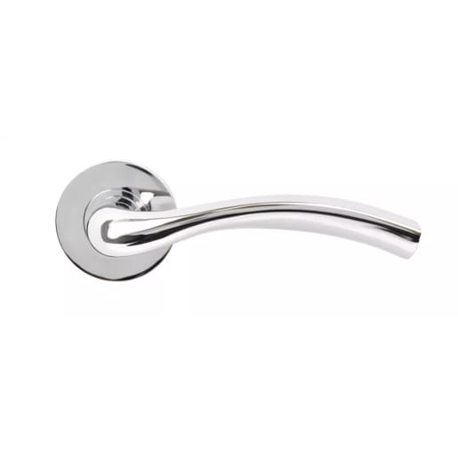 Jigtech Solar Fire Rated Lever on Rose - Polished Chrome
