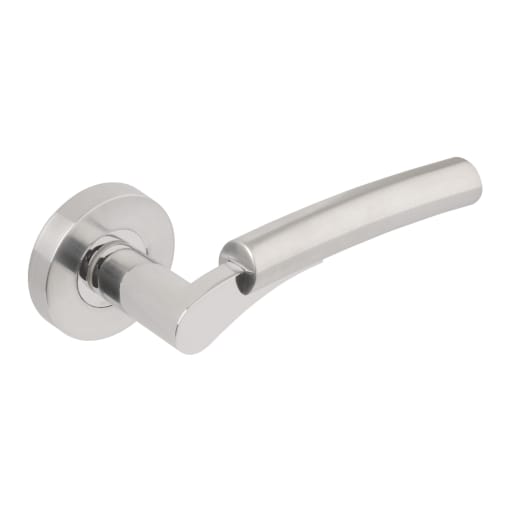 Jigtech Ultro Fire Rated Lever on Rose - Polished/Satin Chrome Dual Finish