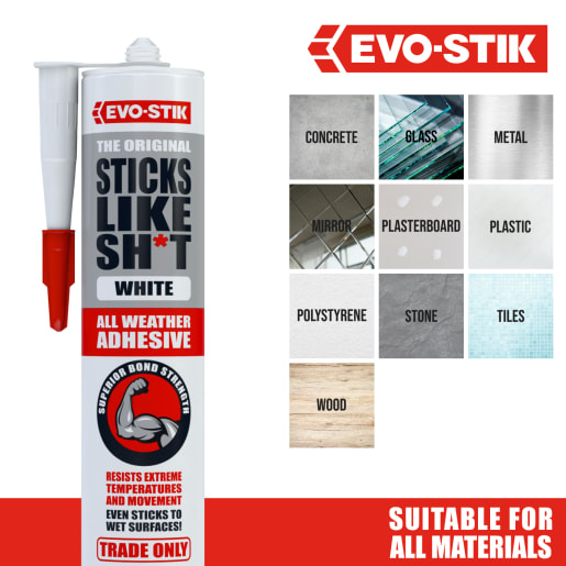 Evo-Stik Sticks Like Sh*t All Weather Adhesive 290ml White