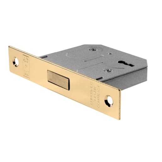 Eurospec Easi-T Residential 3-Lever Deadlock 64mm Electro Brassed