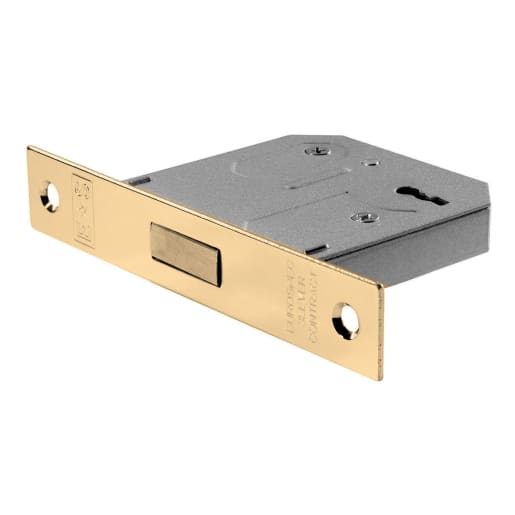 Eurospec Easi-T Residential 3-Lever Deadlock 76mm Electro Brassed