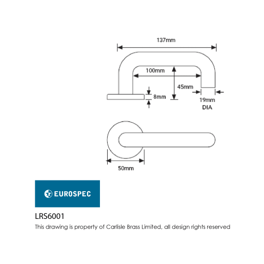 Eurospec Safety Round Bar Lever on Round Rose 19mm Polished Anodised Aluminium