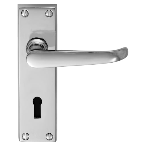 Carlisle Brass Victorian Lever on Lock Backplate Satin Chrome