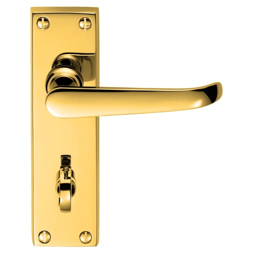 Carlisle Brass Victorian Lever on Bathroom Backplate Polished Brass